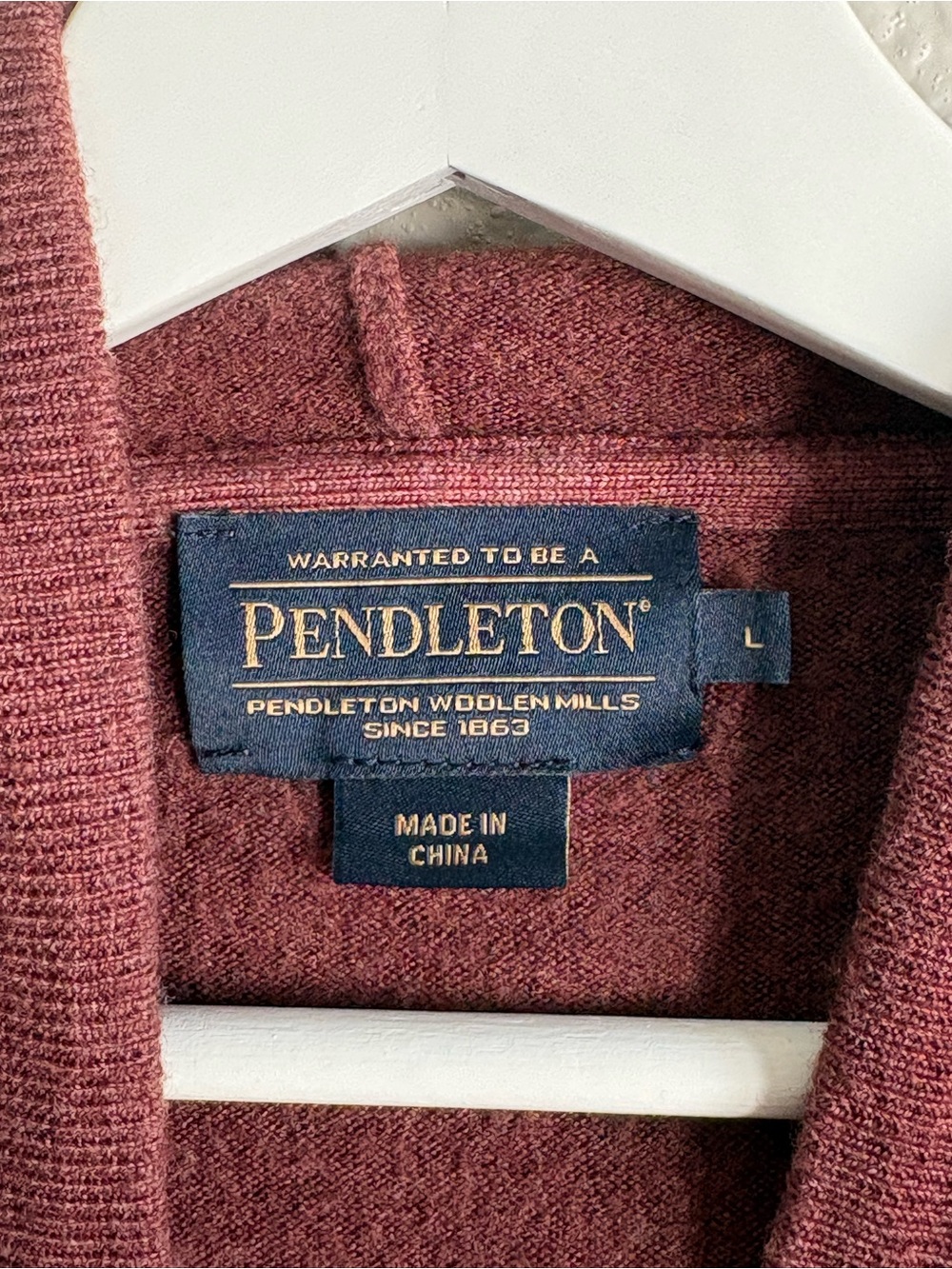 Pendleton Maroon Knit Zip Up Hoodie